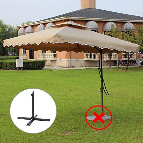 HUIBBGO Parasol d'extérieur, Parasol de Patio, Grand Parasol Suspendu à Double Dessus avec Base, Parasol pour Jardin/Plage/poo
