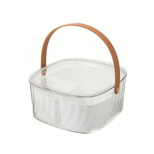 Cesta de Picnic portátil NYSDM con asa, Rejilla de plástico Resistente, fácil de Colocar, Ideal para Uso en Exteriores, hogar y Camping.