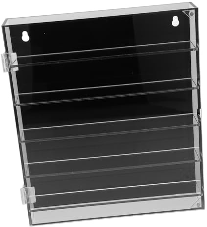 UKCOCO Acryl Vitrine für Modellautos mit 3 Schichten Starke und Stabile Aufbewahrungsbox zum Schutz vor Kratzern für Tisch oder Wandmontage in Schwarz