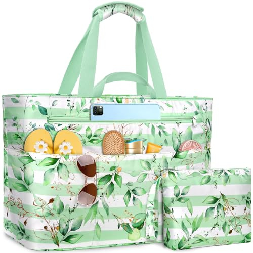 NEWIROVE Strandtasche XXL Familie, Extra Groß Strandtasche Mit Reißverschluss Faltbare Badetasche Damen Wasserdicht Tote Bag Damen Herren Beach Bag Für Strand, Reisen, Urlaub. 50L