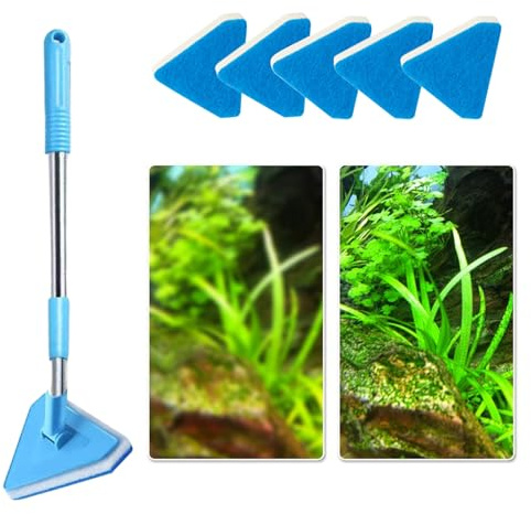 Aquarium-Glasreinigungsschwamm für Aquarien, 55 x 12 x 3 cm, kratzfester Schaber, Terrarium-Reinigungsschwämme für Teich, Wartung und Haustiergehege