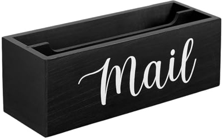 Generic Briefhalter, Umschlaghalter, Rechnungshalter, Briefkorb Aus Holz, Post Organizer, Briefhalter für Schreibtisch Und, Schwarz