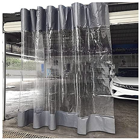 Transparente Outdoor Werkstatt Vorhänge - PVC Vinyl Garage Trennwand Baldachin Strapazierfähige Plane Pergola Tarp Seitenwände für Terrasse & Gewächshaus (3x2.7m/9.8x8.9ft)