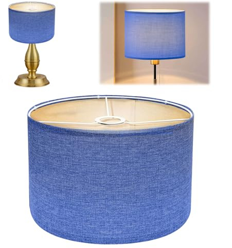 Paralume in tessuto di lino, realizzato a mano, per lampada da terra, lampada a sospensione e lampada da tavolo, attacco E27, luce antiriflesso, diametro 30 cm x altezza 20 cm (sopracciglia)