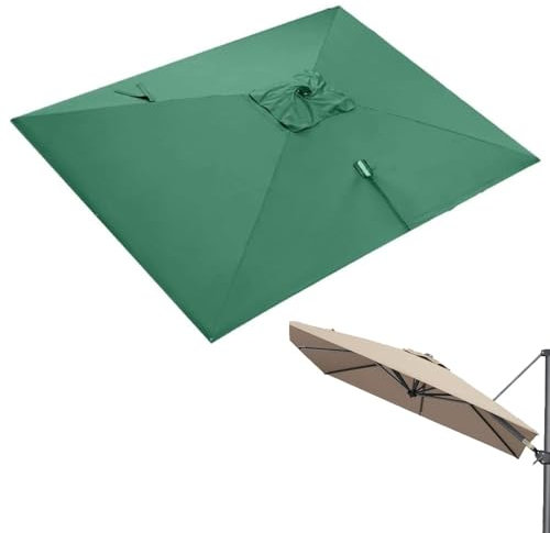 ZIUSFAC Housse De Rechange pour Parasol Déporté 2.5×2.5m Carré Toile De Rechange pour Parasol 8 Baleines Tissu De Rechange pour Parasol De Marché, Anti-UV(Dark Green,2.5x2.5m (8.2x8.2ft))