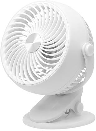 Máquina portátil Breeze - Enfriador recargable, ventilador silencioso, dispositivo de flujo de aire de inclinación ajustable de 5 velocidades, accesorio de viaje alimentado por USB para dormitorio