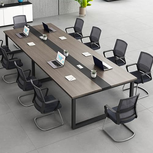 Konferenztisch für 10 große, rechteckige Besprechungstische, moderner Trainings- und Seminartisch mit stabilem Metallrahmen, ideal für Büro, Sitzungssaal und kollaborative Räume