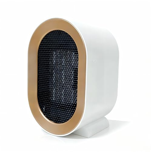ibanbanla Small Space Heater, Mini Desk Heater for Office, Portable Personal Warm Air Blower with Quiet Operation, Tip-Over & Overheat Protection, Compact Tabletop for Bedroom, Desk, and Small Room