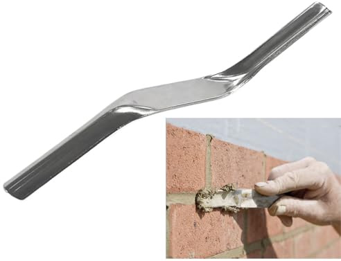 Professional Steel Brick Jointing Tool, 1/2 x 5/8, Dual-Ended Curved Blade for Masonry Filling and Sealing (1/2 x 5/8)