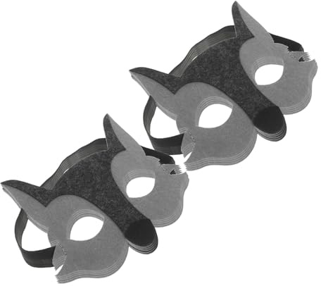 Kisangel Lot de 10 Masques de Loup en Feutrine Demi-visage pour Garçon et Filles, Masque de Carnaval Animalier Coloré, Léger et Confortable, Accessoires de Fête et Déguisement Halloween