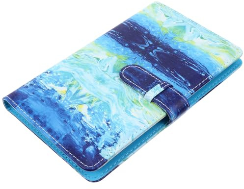 Beavorty Portatarjetas de Presentación Portátil de 3 Pulgadas para 96 Tarjetas, Estuche Organizador Multiusos Múltiples Bolsillos, Material Resistente y Protector para Estilo Aleatorio