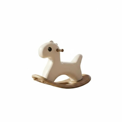FytStycale Caballo Balancín Diseño Antivuelco Caballito Mecedor Infantil Base Estable Estable Correpasillos Balancín para, Niños Pequeños, Sala de Juegos, Caqui, con Raya
