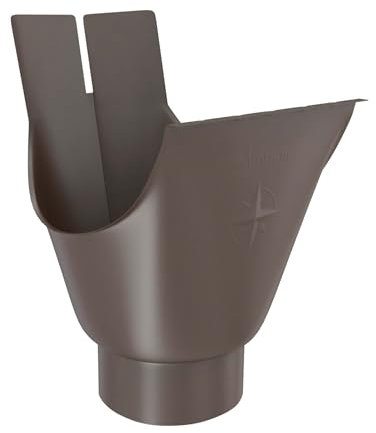 ZAMBELLI Ablaufstutzen (Oval) verzinkt, gefalzt RG 333, DN100 Kupferbraun Einhangstutzen für Dachrinne halbrund, Montage ohne löten