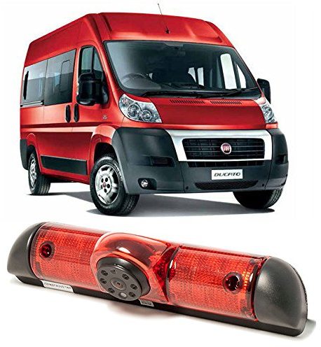 Dynavsal Rückfahrsystem mit Rückfahrkamera im 3. Bremslicht Bremsleuchte passend für FIAT Ducato X250/ Boxter III AVIS AVS325CPR / Jumper/Dodge/Kastenwagen Einparkhilfe/Wohnmobil/Transporter