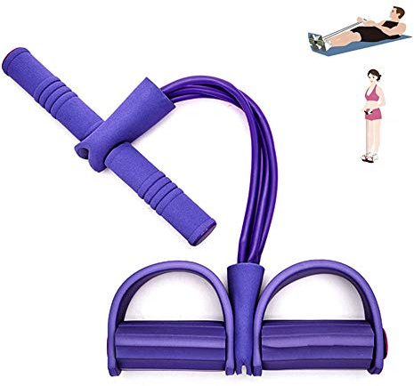 Qplcdg Fitness-Zugseil,Pedal Zugseil Körper 4 Tube Übungsgerät Bodybuilding Zugseil Bauchbein Oberschenkel Arme Muskeln Bauch.