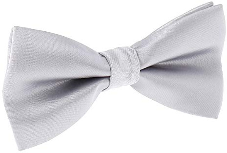 SHIPITNOW Herrfluga – 30 färger – herrfluga bröllop, fest – satintyg, enfärgad – förbunden, Silver (ljusgrå)