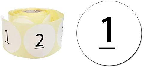 ETICHETTE ADESIVE NUMERATE DA 1-100 DIAMETRO 5,5 CM + 20 ETICHETTE BIANCHE NEUTRE IN OMAGGIO - CARATTERI MOLTO GRANDI ALTA QUALITA'