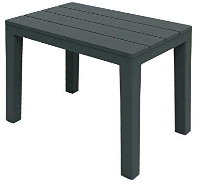 Spetebo Garten Beistelltisch in anthrazit - 60x39x45 cm - Kunststoff Gartentisch Balkontisch