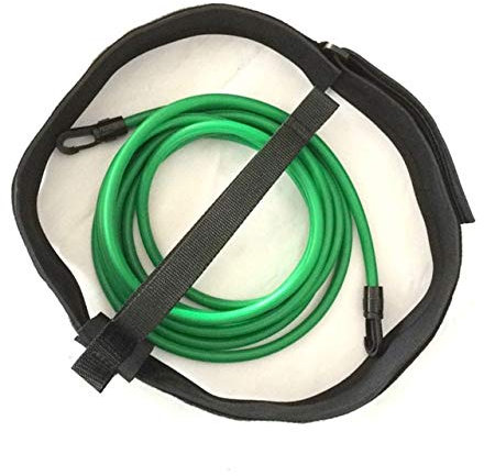 YFCTLM Schwimmgürtel Schwimm Widerstand Riemensätze Schwimmtraining Fitness Band Schwimmen Elastic Exerciser Gürtel mit einem Taille Strapk Einer Schleife Einer Netztasche (Color : Green, Size : 3m)