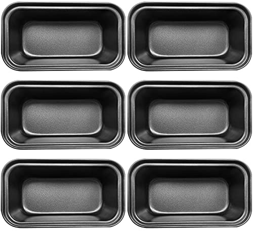 Zddaoole 6 PCS Mini Nonstick Carbon Steel Baking Bread Pan,Mini Loaf Pans,Small Banana Bread Tins,6.2 x 3.2