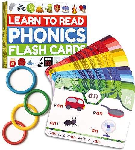 Phonics Flash Cards - Learn to Read in 20 Phonic Stages - Step by Step Learning for Reception Year 1 2 & 3 - Education for Kids Ages 4-8