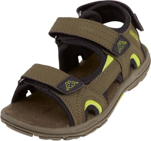 Kappa Early Ii K Sandali con Cinturino alla Caviglia Unisex - Bambini e ragazzi, Verde (Army/Lime), 25 EU