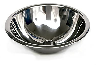baanio - Lavabo Redondo de Encastre Ø31 cm en Acero Inoxidable Brillante | Semiesférico sin Rebosadero | Diseño Moderno y Acabado Premium de Alta Resistencia