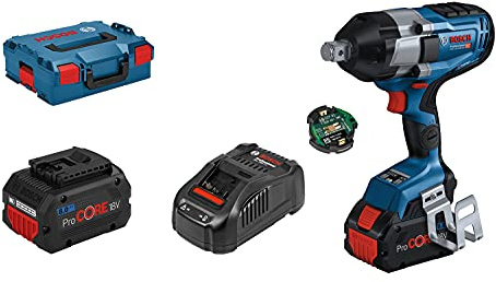 Bosch Professional 18V System boulonneuse sans-fil BITURBO GDS 18V-1050 C (2 batteries ProCORE18V 8.0Ah, 1 module Bluetooth Low Energy GCY 42, chargeur rapide GAL 1880 CV, calage L-BOXX, L-BOXX136)
