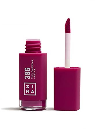 3INA MAKEUP - The Longwear Lipstick 386 - Viola - Rosetto Viola Chiaro con Acido per Nutrire le Labbra - Rossetto Opaco Lunga Durata Altamente Pigmentato - Vegan - Cruelty Free