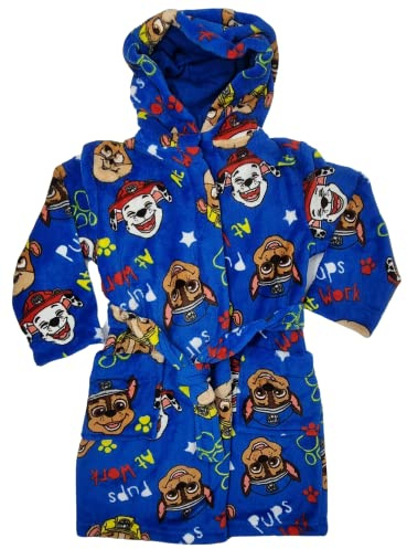 Paw Patrol Chase, Marshall and Rubble - Robe de Chambre Enfant à Capuche - 3-4 Ans: 104cm