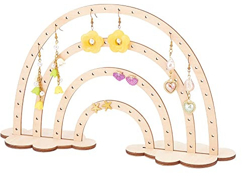 PandaHall Ohrringhalter Mit 76 Löchern Regenbogen Ohrringe Holz Ohrringständer Schmuck Zum Aufhängen Ohrstecker Präsentationsständer Für Den Verkauf von Ohrring Händlern Einzelhandelsausstellungen