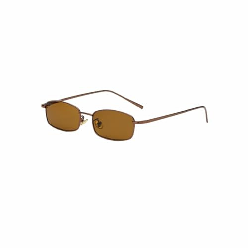 WDZAYXC Klassische Rechteckige Sonnenbrille Retro Schlanke Metallrahmen Gläser Vintage Rechteck Candy Farbe Sonnenbrille