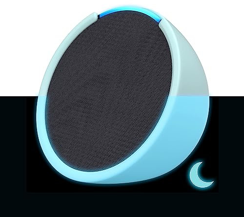 Echo Pop | Full sound compact Wi-Fi and Bluetooth smart speaker with Alexa | Charcoal and a Made For Amazon Sleeve for Echo Pop (2023 release), Glow-in-the-dark