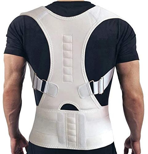 Haltungskorrektur Schulter-Rückenbandage, Haltungskorrekturgürtel, Rückenhaltungskorrektur, Rückenbandage, Haltungskorrektur, Linderung von Rückenschmerzen, Sport-Korsett, Rückenbandage (Farbe: Weiß,