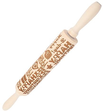 Ciieeo Mattarello Goffrato Per Compleanni Strumento Da Cucina Per Biscotti e Pasta Con Disegno Happy Birthday