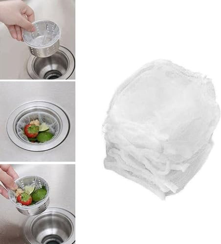 100PCS Disposable Mesh Sink Strainer Bags, Sink Strainer Bag Net, Kitchen Sink Strainer Mesh Bag, Anti-Clogging Kitchen Sink Filter, Kitchen Leftovers Garbage Sink Filter, Kitchen Sink Accessories