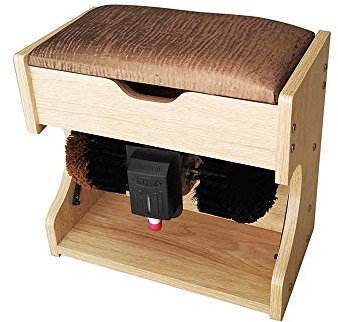 WJFLUCK Shoe Polish Machine, Automatic Shoe Polisher Shoe Polishing and Polishing Machine with Storage Box Machine with Storage Box Electric Shoe Polisher (D)