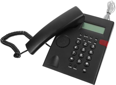 FUNOMOCYA 1set Telefono da Tavolo per Anziani con Display Facile da Usare per Casa e Ufficio Design Ergonomico e Funzione Antinterferenza Telefono Fisso per Uso Quotidiano