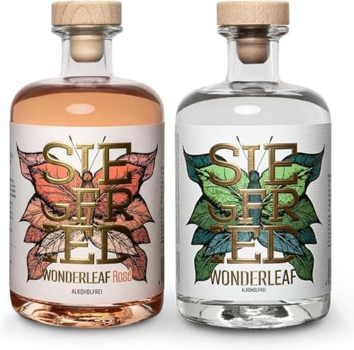 Siegfried Wonderleaf und Wonderleaf Rosé Set I Alkoholfrei | Von den Machern des weltweit prämierten Siegfried Gin I Vegan I Zuckerfrei I Natürliche Destillate | 2 x 500ML