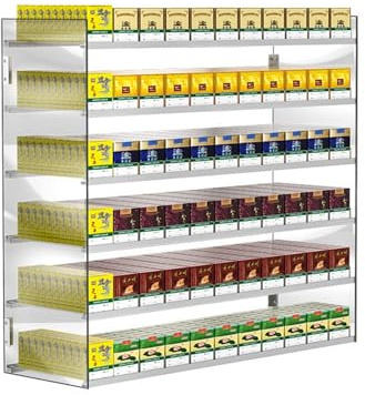 Suixtil Zigarettenregal Lagerung Display Rack, automatische Zigarettenetui Pusher Rack, Einzelhandel Wand/Theke Acryl Zigarettenständer(61.5x28.4x69cm)