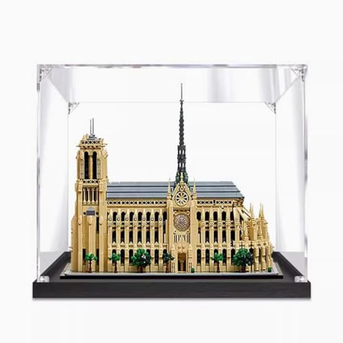 Vitrina acrílica para Lego 21061 Notre Dame de París, compatible con 21061, vitrina transparente a prueba de polvo (kit de modelo no incluido) (negro 2 mm)