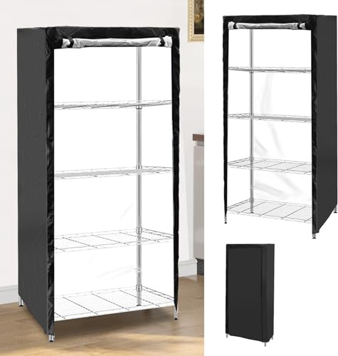 Housse d'étagère en plastique étanche et résistante à la poussière avec fermeture éclair pour étagères métalliques, étagère debout 91 x 46 x 182 cm