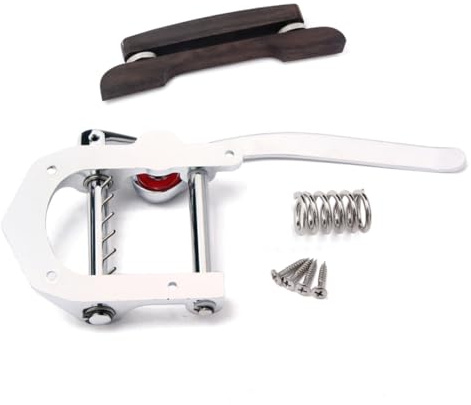 JOINPAYA Gitarrensteg Jazzgitarrensteg mit Vibrato-saitenhalter und Tremolo Saitige Archtop-gitarre aus Metall mit Einstellschrauben und Individuellen Saitenreitern