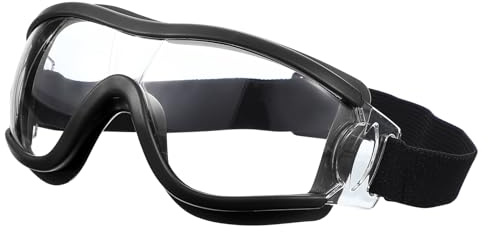 Uxcell Gafas de seguridad, antivaho, resistentes a los arañazos, lente transparente, protección ocular al aire libre, gafas de seguridad para hombres y mujeres, laboratorio industrial, color negro