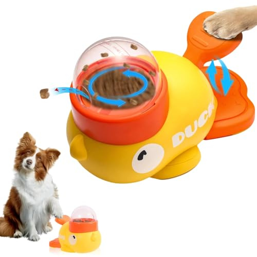 Slow Feeder Hund Spielzeug, 2-in-1 Interaktives Hundespielzeug, Entenförmiges Futterspender Katzen Hund Interaktives Leckerlis Spielzeug Intelligenzspielzeug für IQ-Training und Unterhaltung (A)