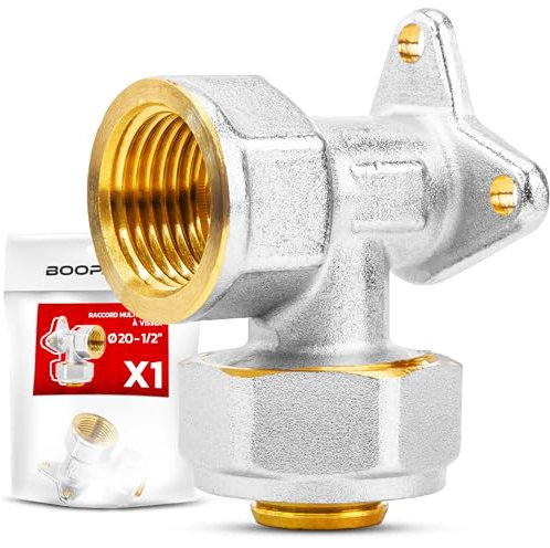 BOOPARTS – Conexión multicapa 20-1/2 (15-21) a atornillar, consola de pared multicapa – accesorio de fontanería para tubo multicapa 20