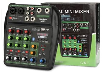 A4 Mixer 4-Kanal Sound Mischpult A8 Unterstützung Bluetooth USB 48V Power for Party Aufnahme Webcasting,Ultrapräzise