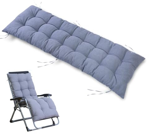 SJMDMZD Cojín para Tumbona de Jardín con Correas, Suave Cómodo Cojín Reclinable 120/153CM Colchoneta para Tumbonas, Cojín de Repuesto para Exterior Sillas Balcón Terraza Playa D 153cm