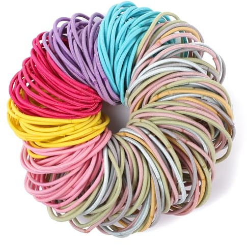 YBEATY 200 stycken flerfärgade hårsnoddar dam högelastiska hårsnoddar elastiska hårsnoddar halkfria elastiska flätgummi smärtfri styling för kvinnor tjock lockig