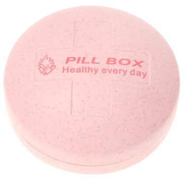 BESTYASH Pillendose kompakter Aufbewahrungsbehälter Tragbare mit Dickem Design aus Kunststoff in Rosa für Kleine Gegenstände und Fischöl für Reisen